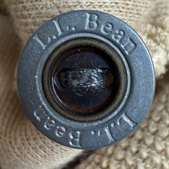 Women's L.L. BEAN Thermal Cardigan Crewneck Gold | Size Small - Picture 4 of 6